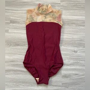 Maroon and Floral Mesh Eleve Leo🥀